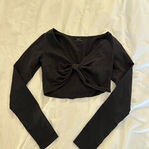 Urban Outfitters Black Knot Front Crop Top